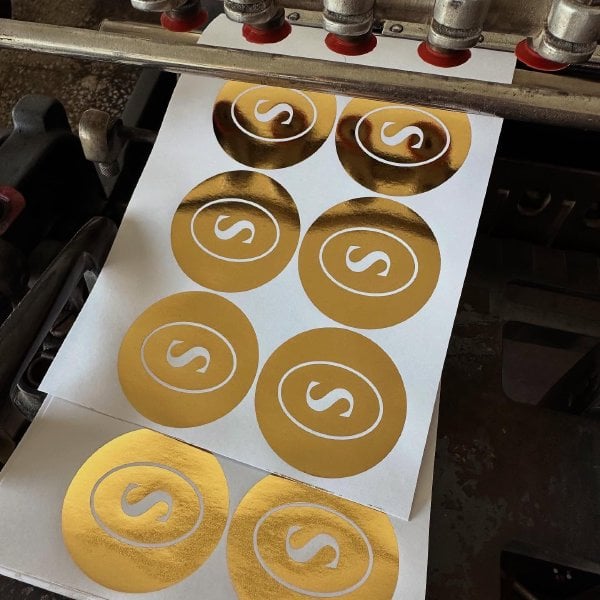 “Custom gold foil stickers printed by our shop—adding shine and style to your brand.”
#GoldFoil …
